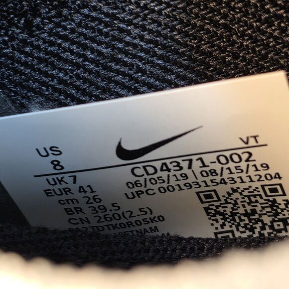 Nike React Infinity Run Flyknit CD4371-002 Black White Running Shoes Mens Size 8 main image 4